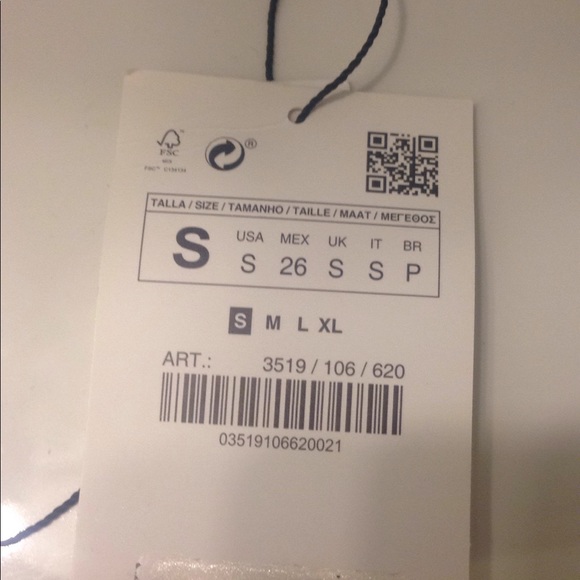 ZARA Knotted crop tie front and belly pink top - Picture 10 of 10